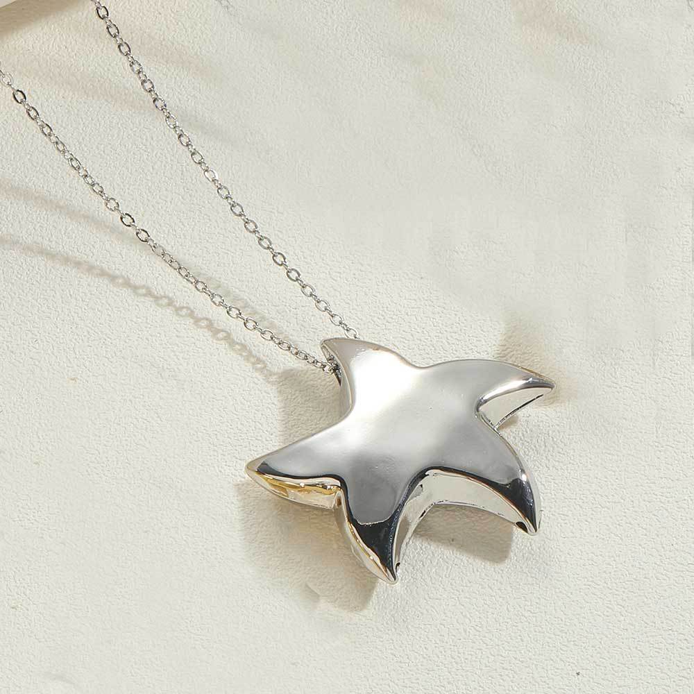 Wholesale Special Shaped Pentagram Water Drop Pendant Necklace